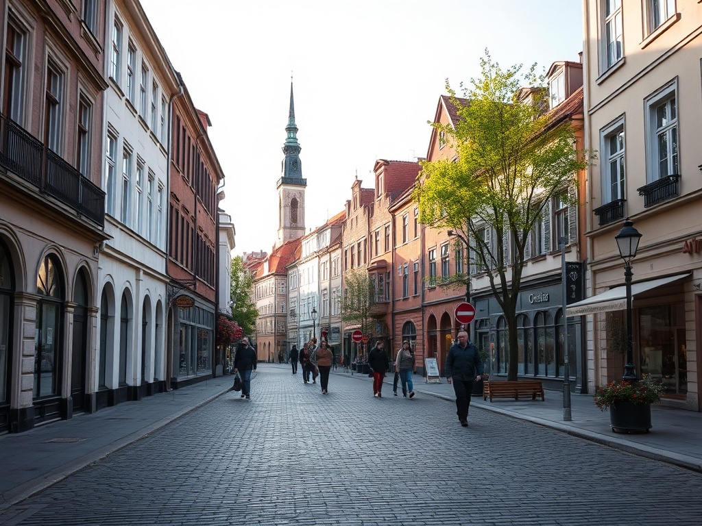 Widok na rynek w Polanicy-Zdroju, ilustrujący infrastrukturę miasta